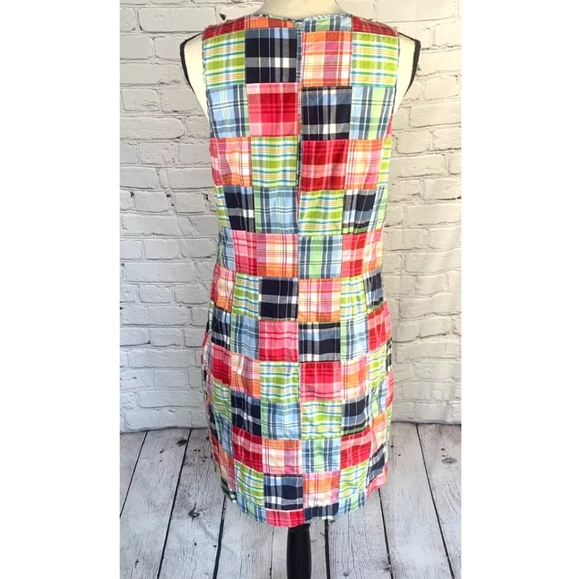 LL Bean Madras Plaid Patchwork Dress Sz.10P - Picture 2 of 8